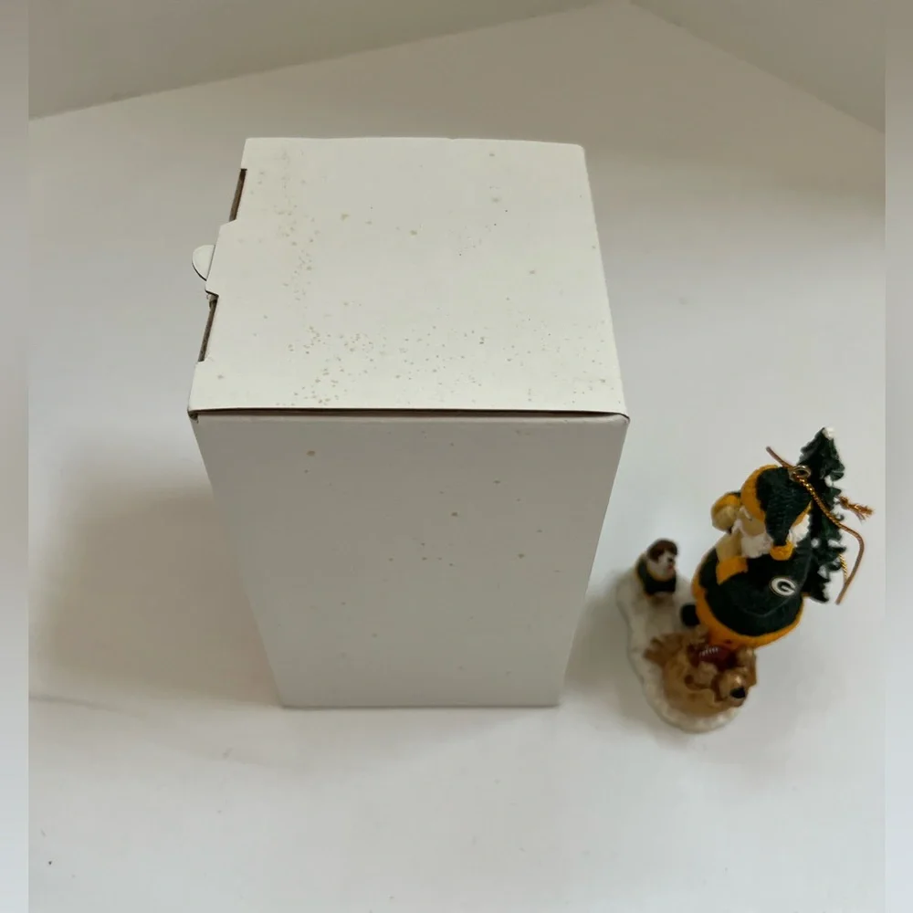 Green Bay Packers Santa Dog Christmas Ornament Limited Edition Box Hologram